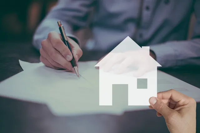 Photo showing mortgage, house and contract.